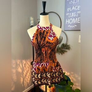 Christian Siriano fit and flare peplum top.